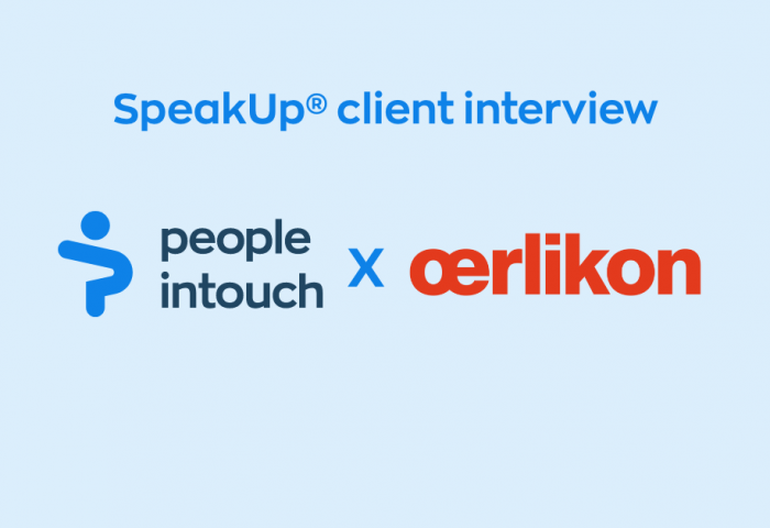 SpeakUp interview with our client Oerlikon